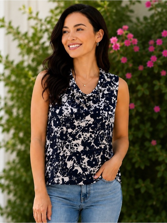 Jones New York Tops - Jones New York Black and White Sleeveless Blouse